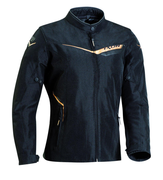 IXON SLASH COMFORT LADY JACKET - BLACK/GOLD CASSONS PTY LTD sold by Cully's Yamaha