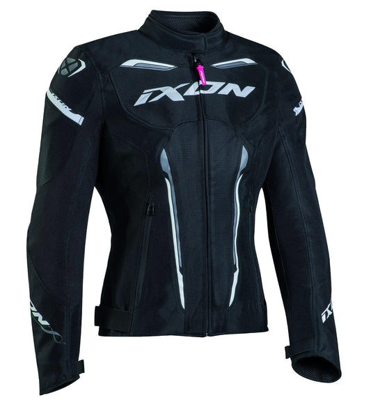 IXON STRIKER AIR WP LADY JACKET - BLACK/WHITE CASSONS PTY LTD sold by Cully's Yamaha