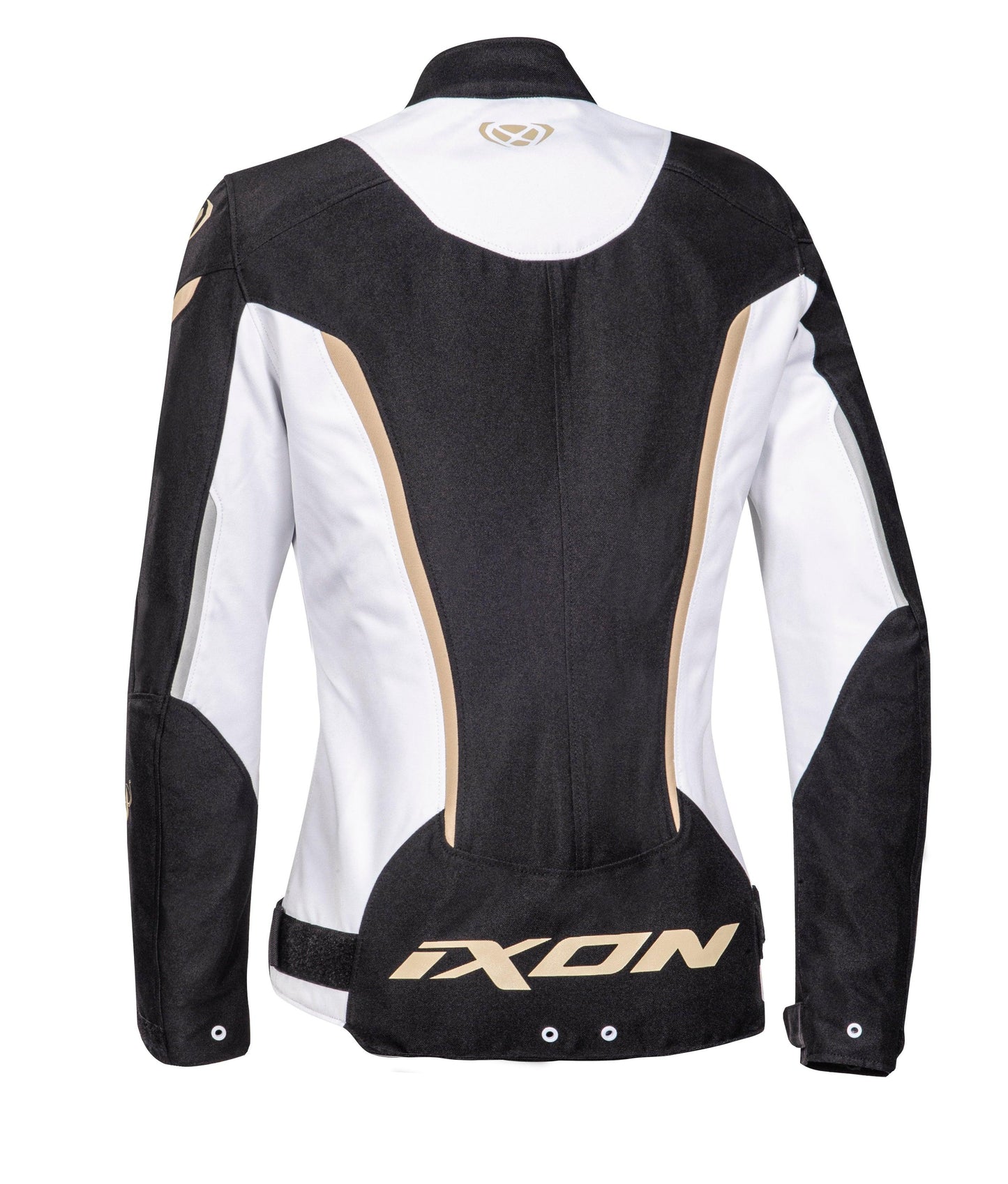 IXON STRIKER LADY JACKET - BLACK/WHITE/GOLD CASSONS PTY LTD sold by Cully's Yamaha
