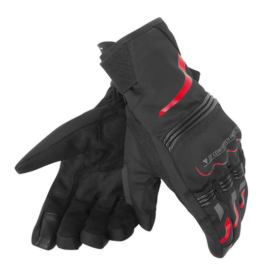 DAINESE TEMPEST UNISEX D-DRY® SHORT GLOVES - BLACK/RED MCLEOD ACCESSORIES (P) sold by Cully's Yamaha