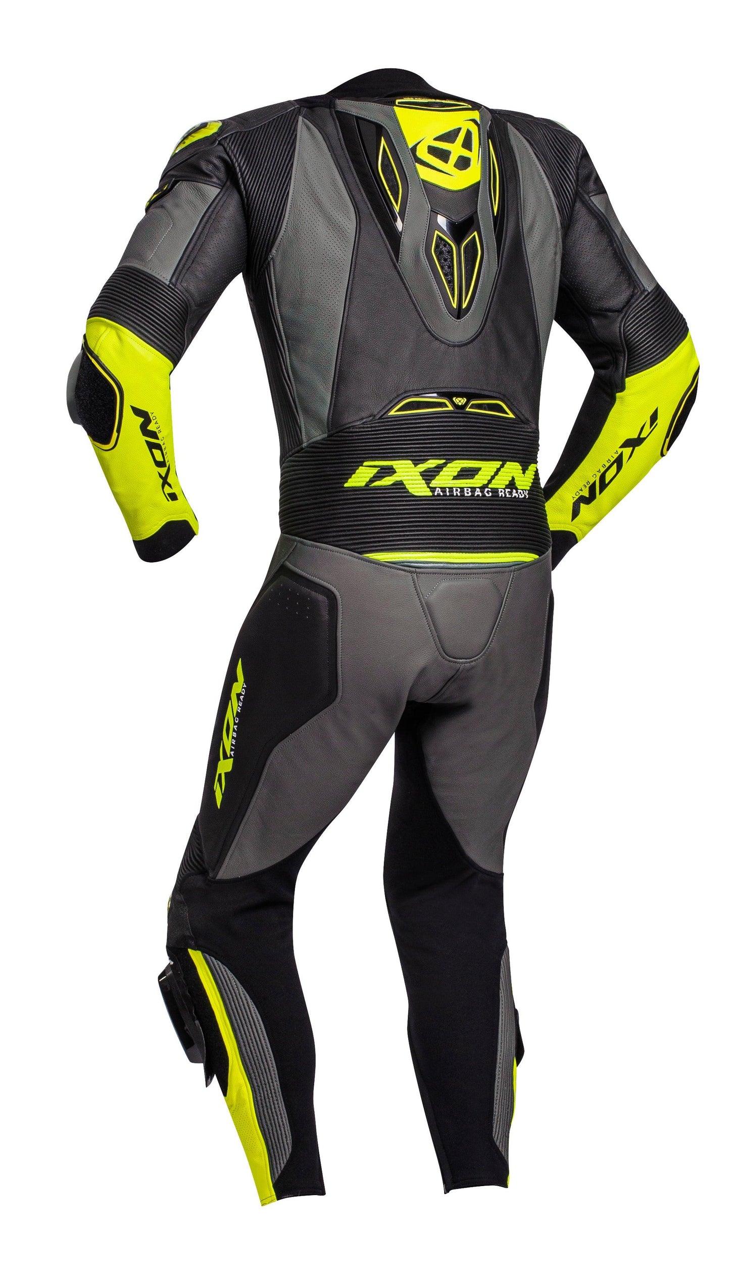 IXON VENDETTA EVO 1PC SUIT - BLACK/ANTHRACITE/YELLOW CASSONS PTY LTD sold by Cully's Yamaha