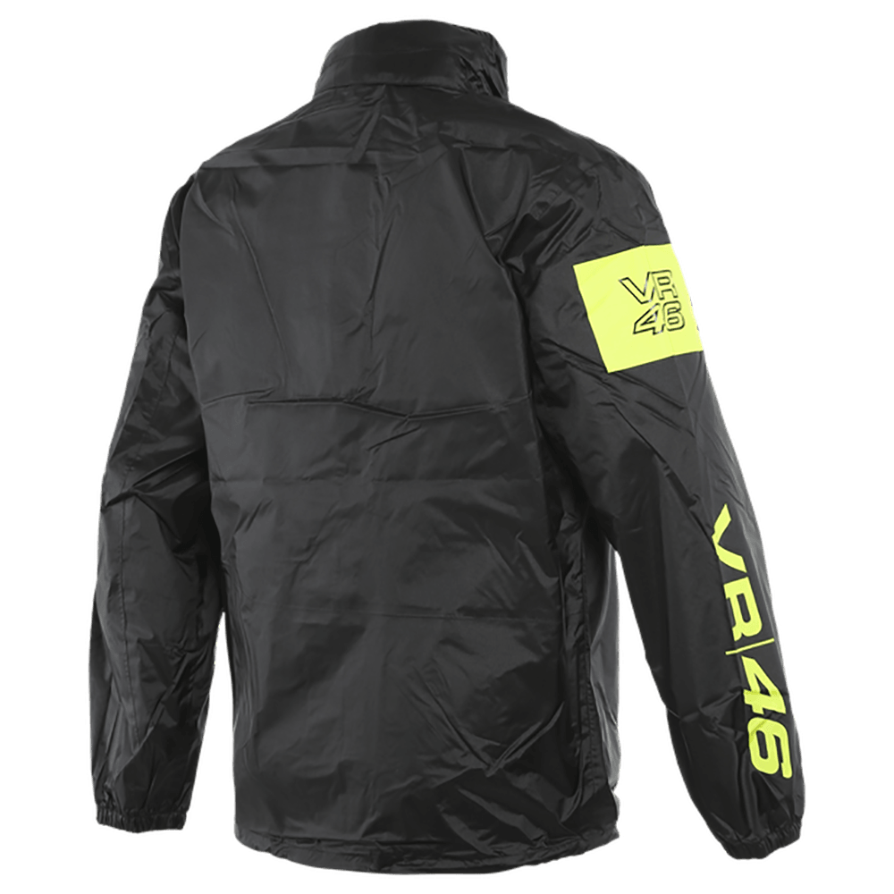 DAINESE VR46 RAIN JACKET - BLACK/FLUO YELLOW MCLEOD ACCESSORIES (P) sold by Cully's Yamaha