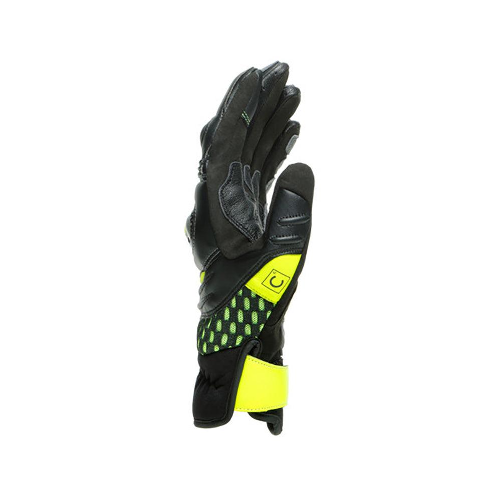 DAINESE VR46 SECTOR SHORT GLOVES - BLACK/ANTHRACITE/FLUO YELLOW MCLEOD ACCESSORIES (P) sold by Cully's Yamaha