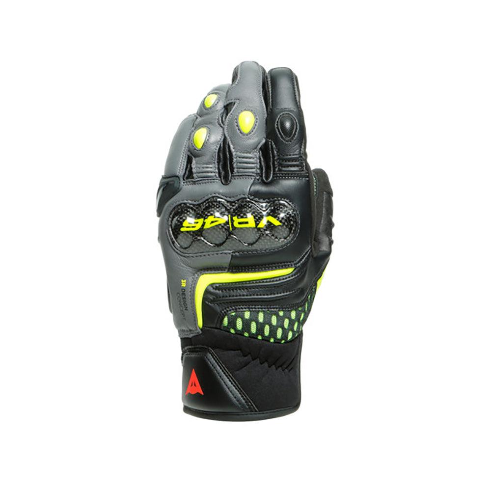 DAINESE VR46 SECTOR SHORT GLOVES - BLACK/ANTHRACITE/FLUO YELLOW MCLEOD ACCESSORIES (P) sold by Cully's Yamaha