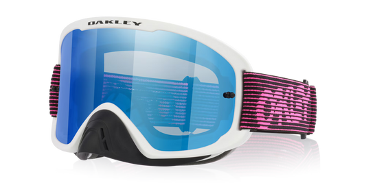 Oakley O Frame 2.0 Pro MX Goggles - White/Pink Streaks (Black Ice Iridium) view 1