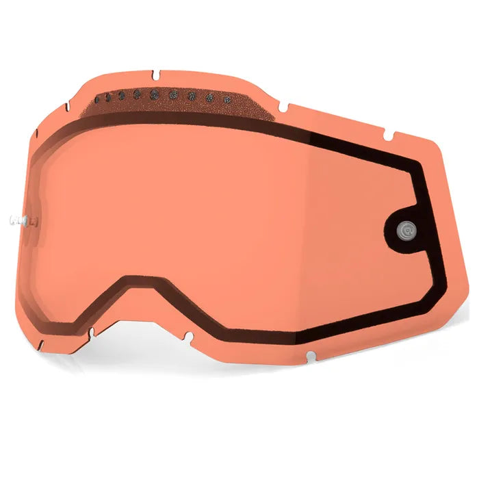 100% Racecraft 2, Accuri 2 & Strata 2 Vented Dual Pane Lens - Rose