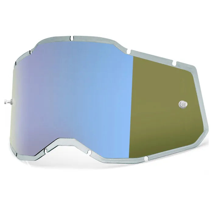 100% Racecraft 2, Accuri 2 & Strata 2 Injected Mirror Lens - Blue