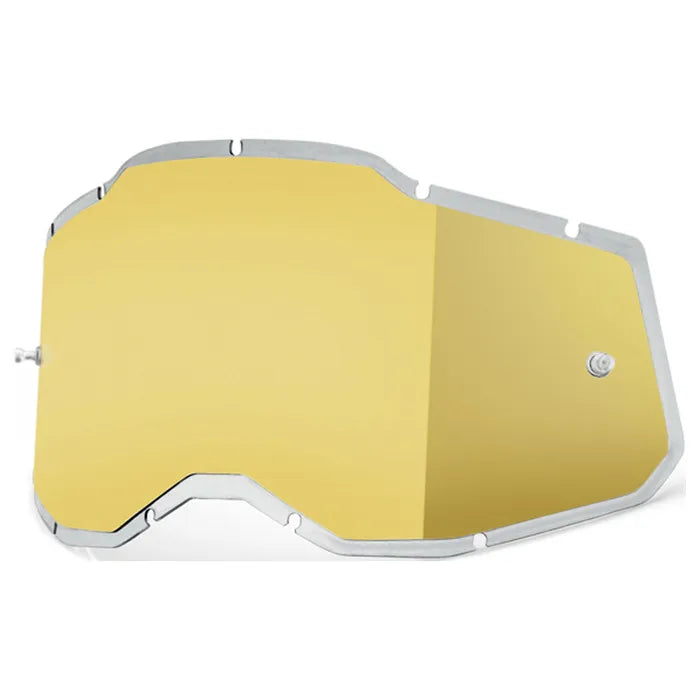 100% Racecraft 2, Accuri 2 & Strata 2 Injected Mirror Lens - Gold