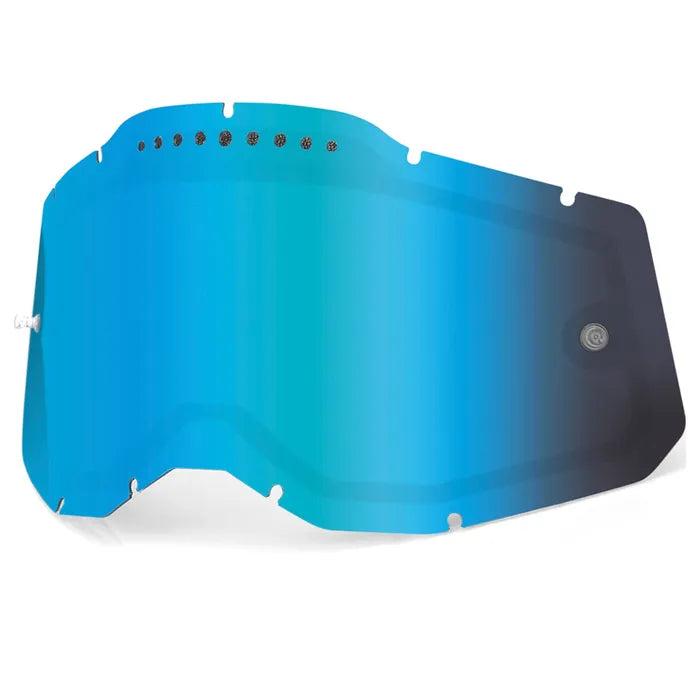 100% Racecraft 2, Accuri 2 & Strata 2 Vented Dual Pane Mirror Lens - Blue