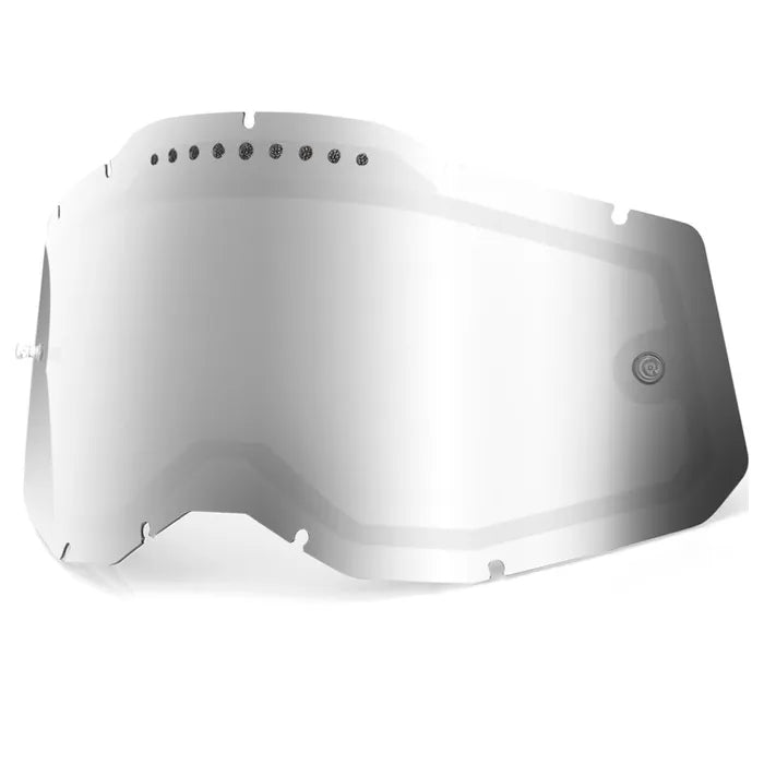 100% Racecraft 2, Accuri 2 & Strata 2 Vented Dual Pane Mirror Lens - Silver