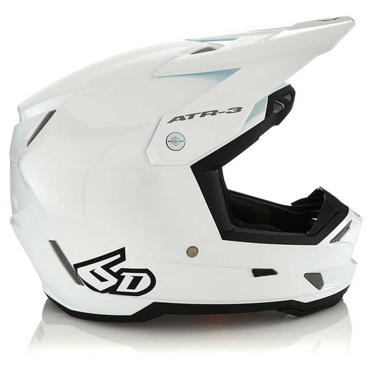 6D ATR-3 SOLID HELMET - GLOSS WHITE