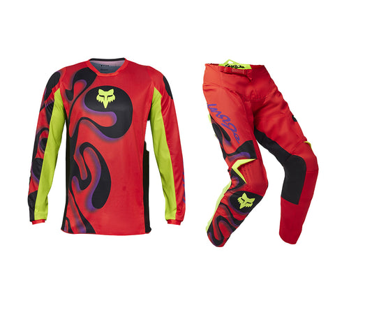 FOX 2025 180 EMOTION GEAR SET - FLO RED