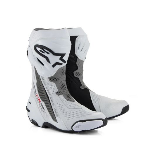 ALPINESTARS SUPERTECH R V2 VENTED BOOTS - WHITE MID-GREY BLACK