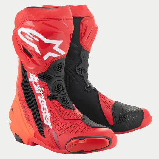 ALPINESTARS SUPERTECH R V2 VENTED BOOTS - RED FLURO-RED
