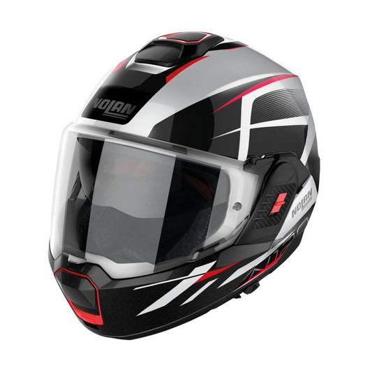 NOLAN N120-1 NIGHTLIFE HELMET - WHITE/BLACK RED