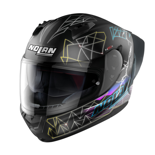 NOLAN N60-6 SPORT RAINDANCE HELMET - FLAT BLACK/MULTI COLOUR