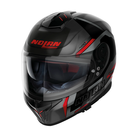NOLAN N80-8 WANTED HELMET - FLAT GREY/BLACK/RED
