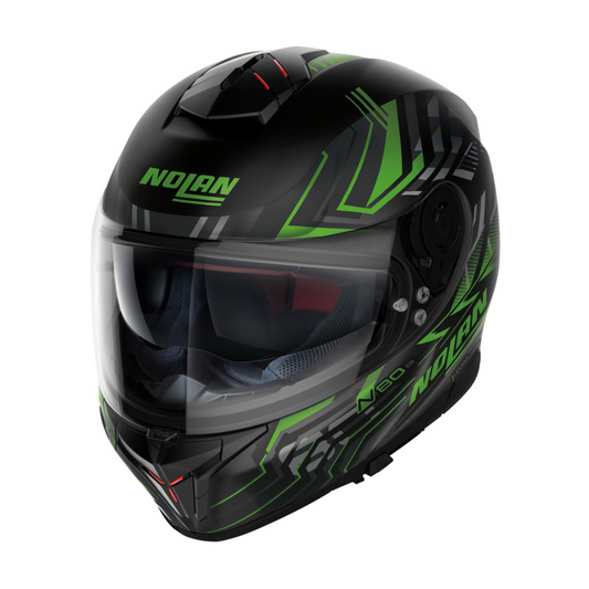 NOLAN N80-8 TURBOLENCE HELMET -FLAT BLACK/GREEN