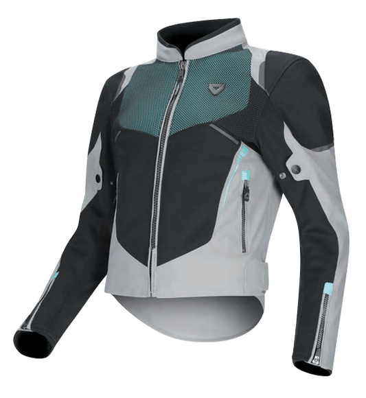 Dririder Air-Ride Pro Womens Jacket - Light Grey / Black / Teal