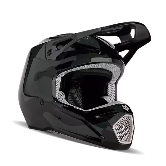 FOX 2025 YOUTH V1 BNKR HELMET - BLACK CAMO