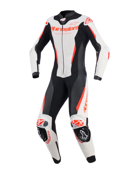ALPINESTARS WOMENS GPR7 1PC LEATHER SUIT - WHITE BLACK FLURO-RED