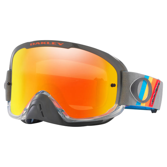 OAKLEY O-FRAME 2.0 PRO GOGGLES - TROY LEE DESIGNS GREY STRIPES (FIRE IRIDIUM)