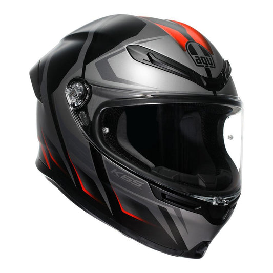AGV K6 S KARVE HELMET - BLACK/GREY/RED