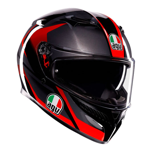 AGV K3 STRIGA HELMET - MATT BLACK/GREY/RED