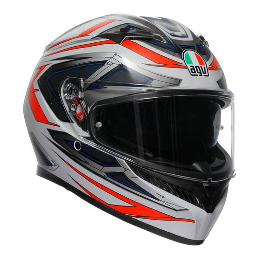 AGV K3 SPACE HELMET -  MATT WHITE/RED FLUO