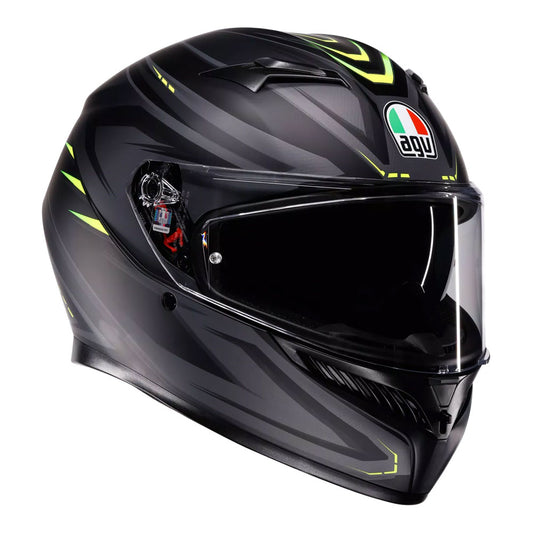 AGV K3 SYTH HELMET - MATT BLACK/YELLOW FLUO