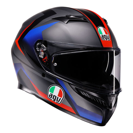 AGV K3 STRIGA HELMET - MATT BLACK/BLUE/RED