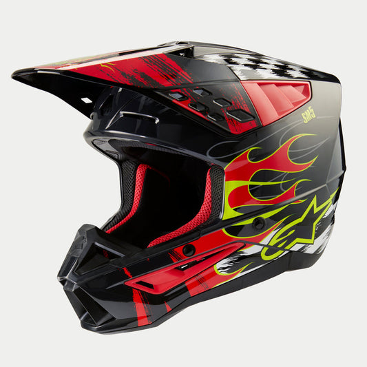 ALPINESTARS 2024 SUPERTECH M5 RUSH HELMET - DARK GREY/BRIGHT RED GLOSSY