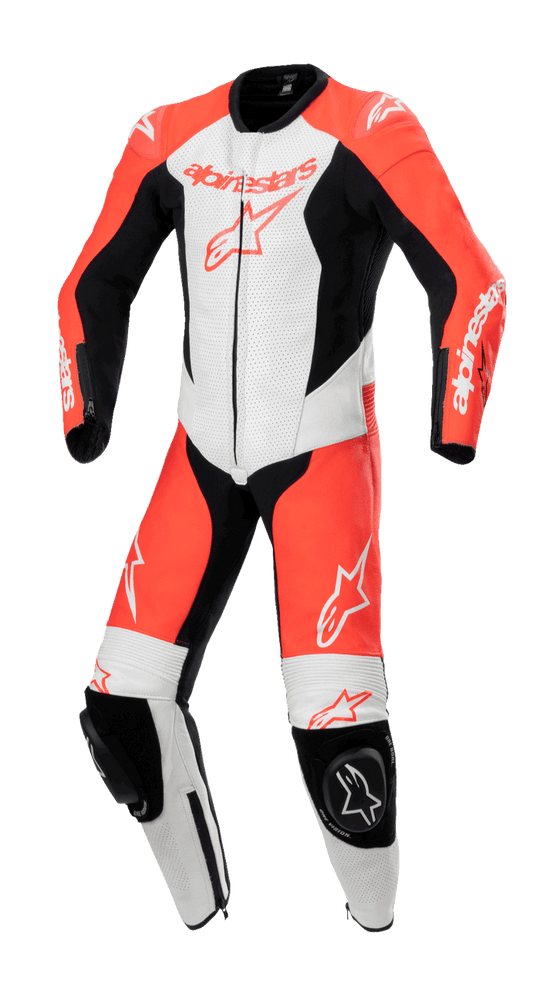 Alpinestars Youth GP Plus V2 1 PC Leather Suit - Red Fluro White Black