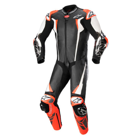 Alpinestars Racing Absolute V2 1 PC Leather Suit - Black White Red Fluro