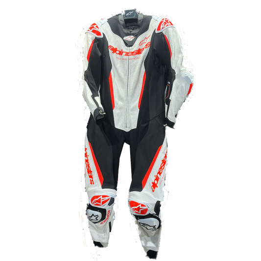 ALPINESTARS WOMENS GPR7 1PC LEATHER SUIT - WHITE BLACK FLURO-RED