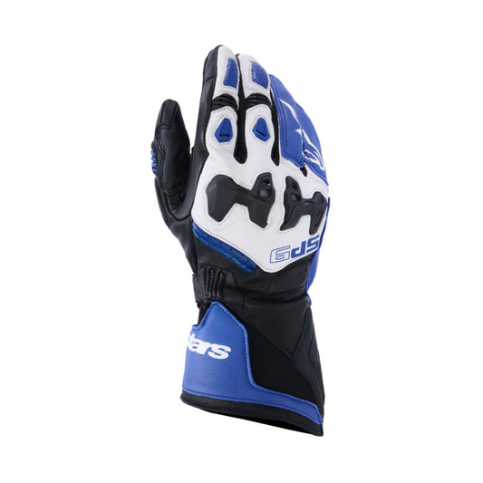 Alpinestars SP9 Leather Gloves - Bright Blue Navy White