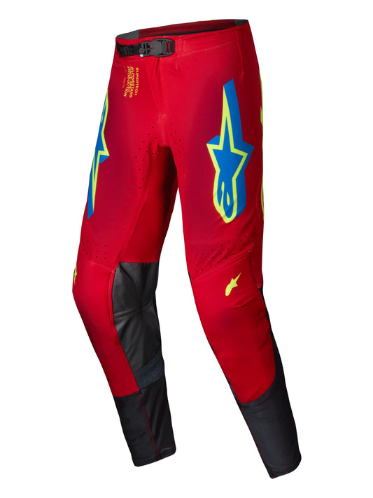 ALPINESTARS 2025 SUPERTECH MAKER PANTS - BRIGHT RED YELLOW FLUO