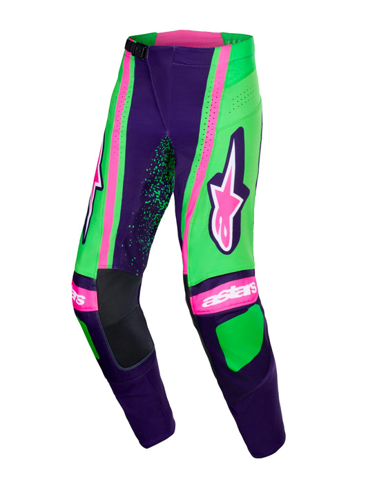 ALPINESTARS 2026 TECHSTAR NOMUR PANTS - DEEP PURPLE GREEN PINK FLUO