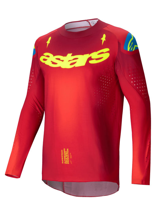 ALPINESTARS 2025 SUPERTECH MAKER JERSEY - BRIGHT RED YELLOW FLUO