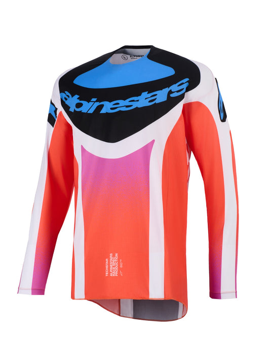 ALPINESTARS 2026 TECHSTAR KNIF JERSEY - LIGHT GREY ORANGE FLUO BLACK