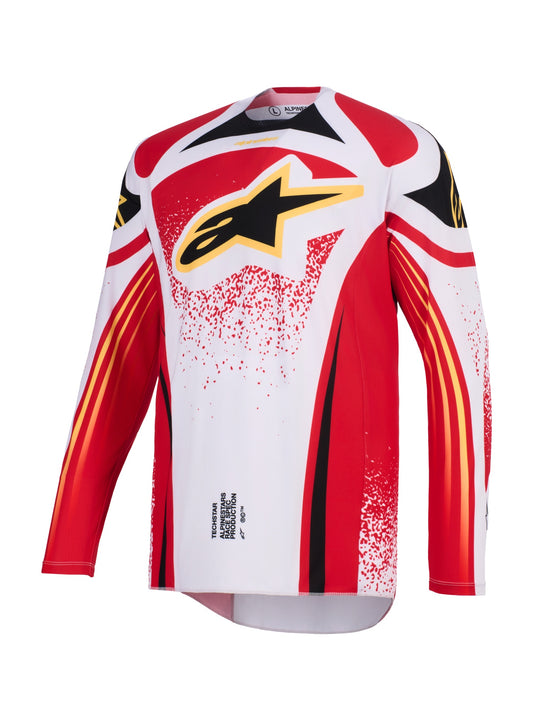 ALPINESTARS 2026 TECHSTAR NOMUR JERSEY - LIGHT GREY RED BLACK