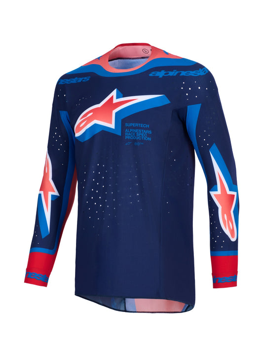 ALPINESTARS 2026 SUPERTECH VISTA JERSEY - DARK NAVY HOT CORAL COBALT
