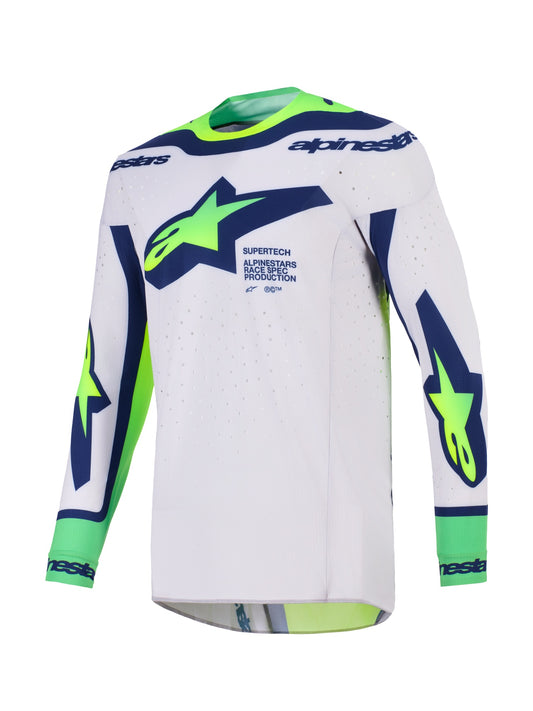 ALPINESTARS 2026 SUPERTECH VISTA JERSEY - LIGHT GREY YELLOW FLUO BLUE