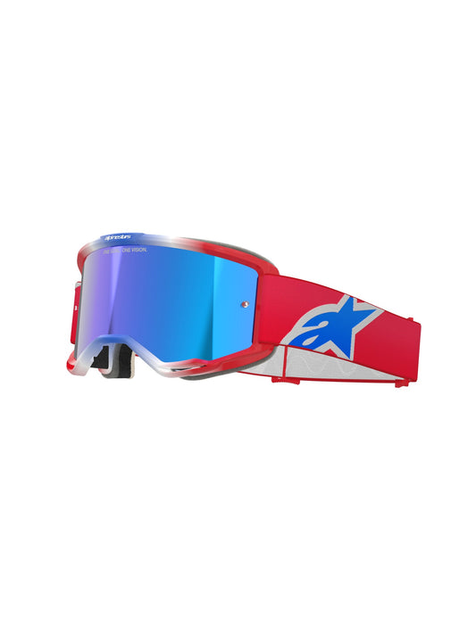 ALPINESTARS VISION 5 CORP GOGGLES - RED WHITE BLUE MIRROR BLUE