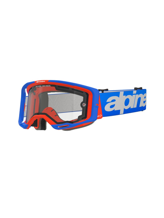 ALPINESTARS VISION 8 WOODMARK GOGGLES - DUAL PANE BLUE ORANGE CLEAR