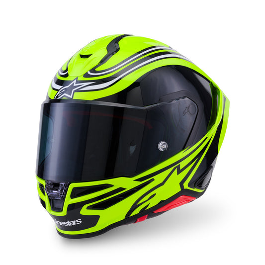 Alpinestars SR7 Zeal ECE06 Helmet - Fluro Yellow Black White Gloss
