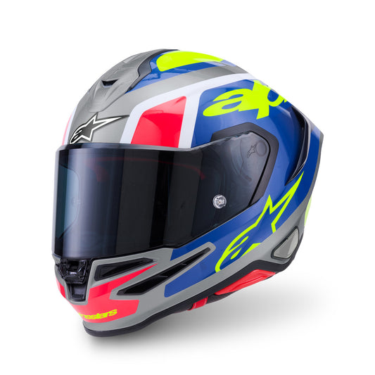Alpinestars SR7 Lumen ECE06 Helmet - Silver Black Pink Fluro Yellow Gloss