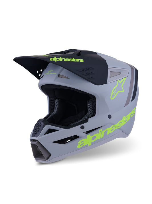 ALPINESTARS 2026 SM3 RADIUM HELMET - GREY BLACK YELLOW FLUO MATT