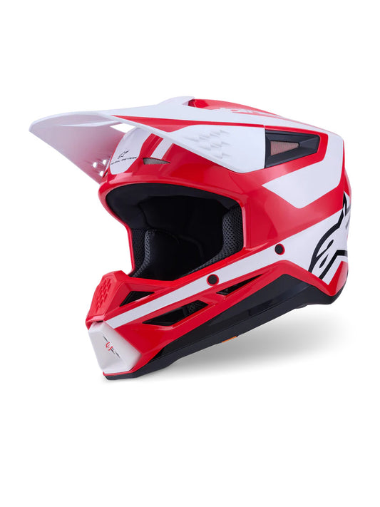 ALPINESTARS 2025 S-M3 HEAT HELMET - RED WHITE BLACK GLOSSY