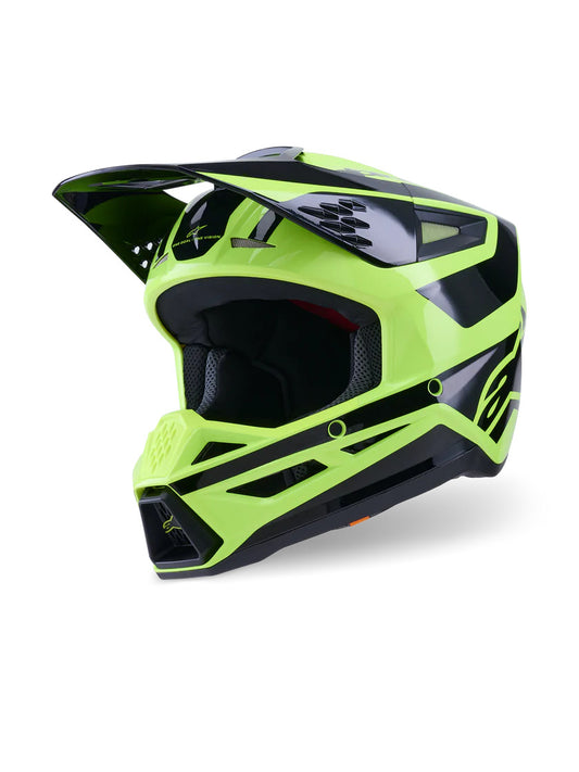 ALPINESTARS 2025 S-M3 HEAT HELMET - YELLOW FLUO BLACK GLOSSY